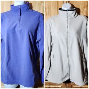 2 Women’s Medium Fleece Tops – 1/4 Zip & Full Zip – Made for Life & Chestnut Hil